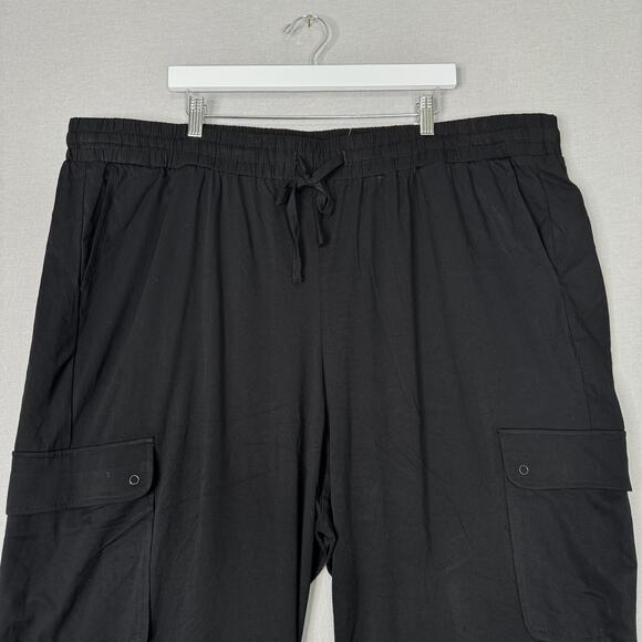 Torrid Pants Womens 4X Black Pull On Wide Leg Stretch Challis Cargo Gorpcore - Picture 3 of 11